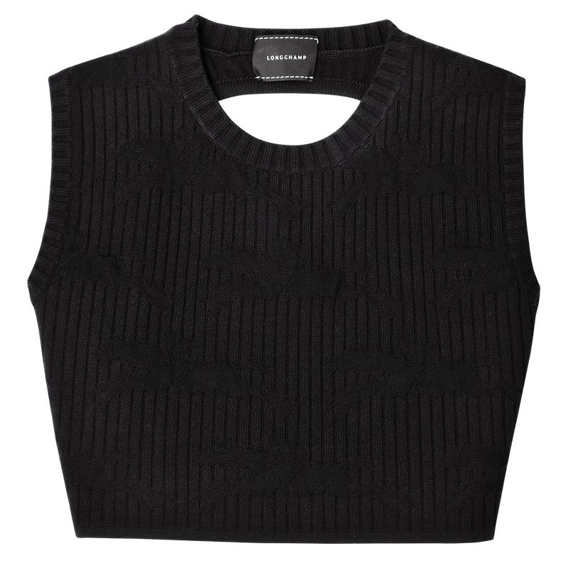 Black Women\'s Longchamp Sleeveless Tops | 7269-IMFAP