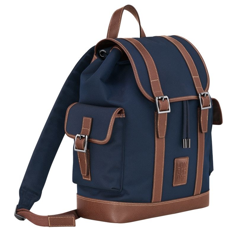 Blue Men's Longchamp Boxford Backpacks | 8265-XTPFS