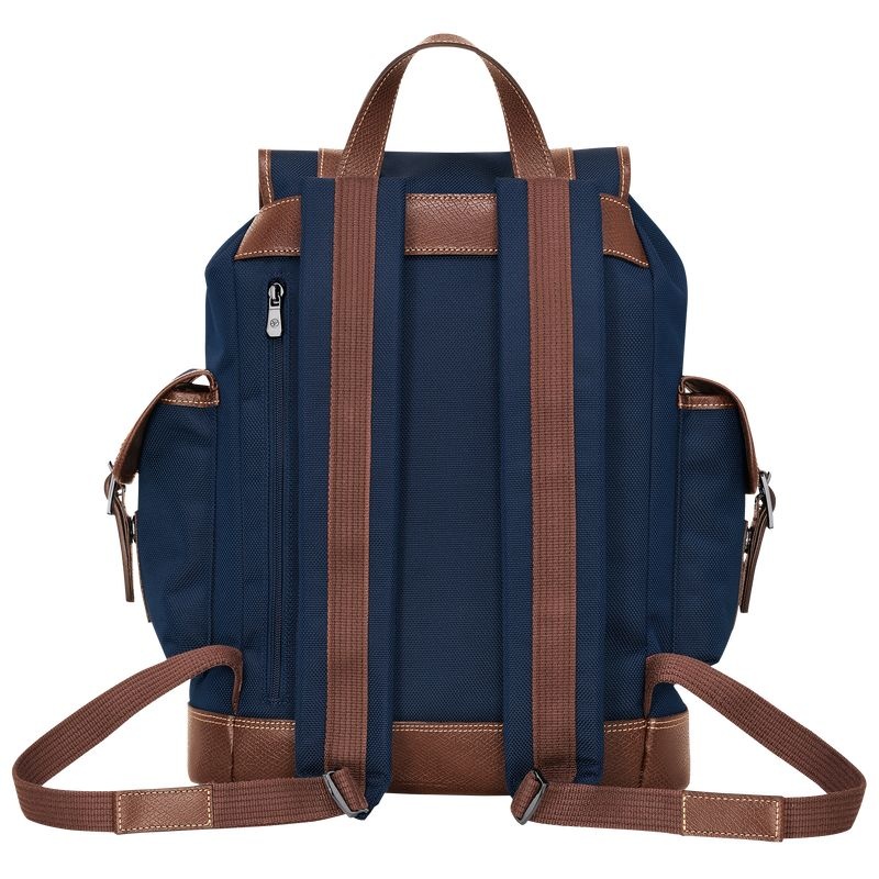 Blue Men's Longchamp Boxford Backpacks | 8265-XTPFS