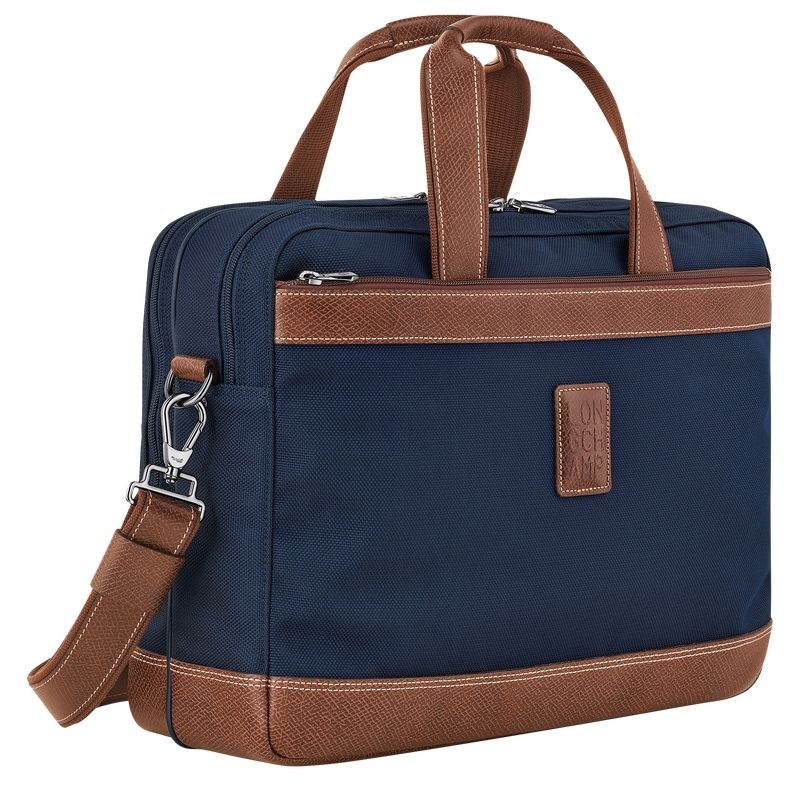 Blue Men's Longchamp Boxford L Briefcase | 0598-YQIGL