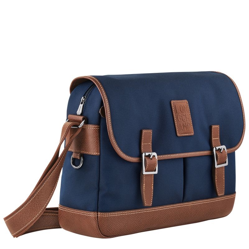 Blue Men's Longchamp Boxford L Crossbody Bags | 1579-ERGIX