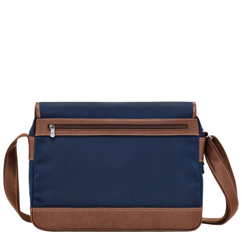 Blue Men's Longchamp Boxford L Crossbody Bags | 1579-ERGIX