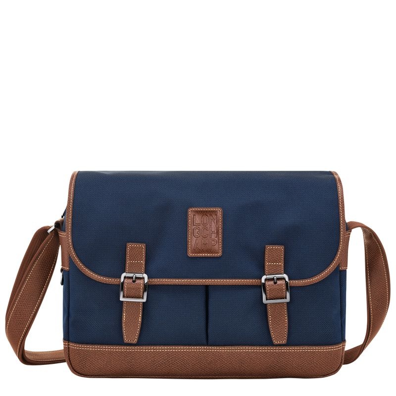 Blue Men\'s Longchamp Boxford L Crossbody Bags | 1579-ERGIX