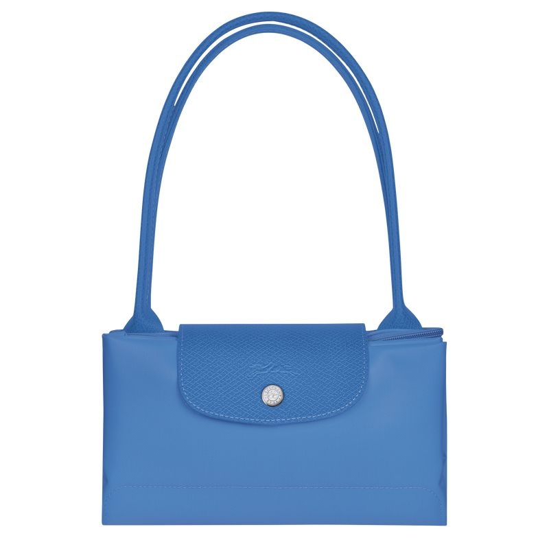 Blue Women's Longchamp Le Pliage Green M Tote Bags | 0341-GJEHT