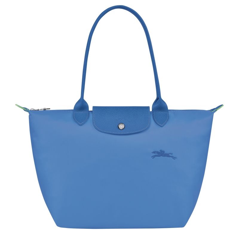 Blue Women\'s Longchamp Le Pliage Green M Tote Bags | 0341-GJEHT