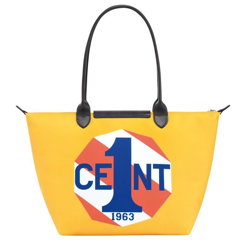 Blue Women's Longchamp x Robert Indiana L Tote Bags | 0268-WAUDY