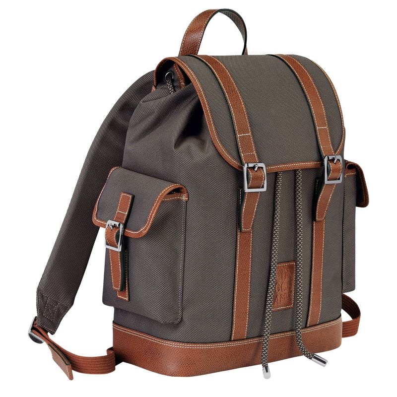 Brown Men's Longchamp Boxford Backpacks | 2810-FAIMG