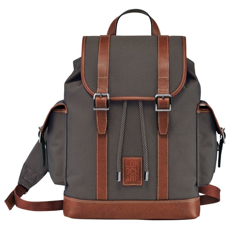 Brown Men\'s Longchamp Boxford Backpacks | 2810-FAIMG