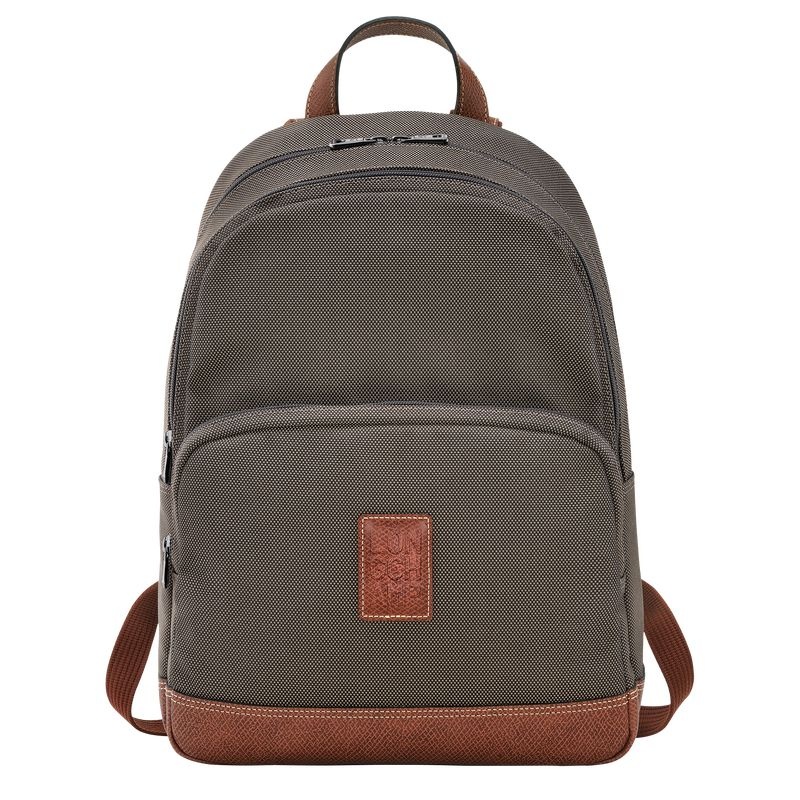 Brown Men\'s Longchamp Boxford Backpacks | 5413-QJXBF