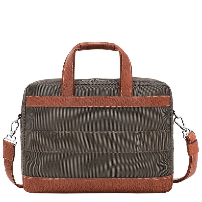 Brown Men's Longchamp Boxford L Briefcase | 4503-EMNPO