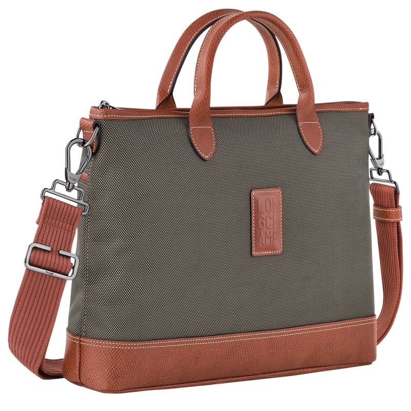 Brown Men's Longchamp Boxford S Briefcase | 5648-TPJAK