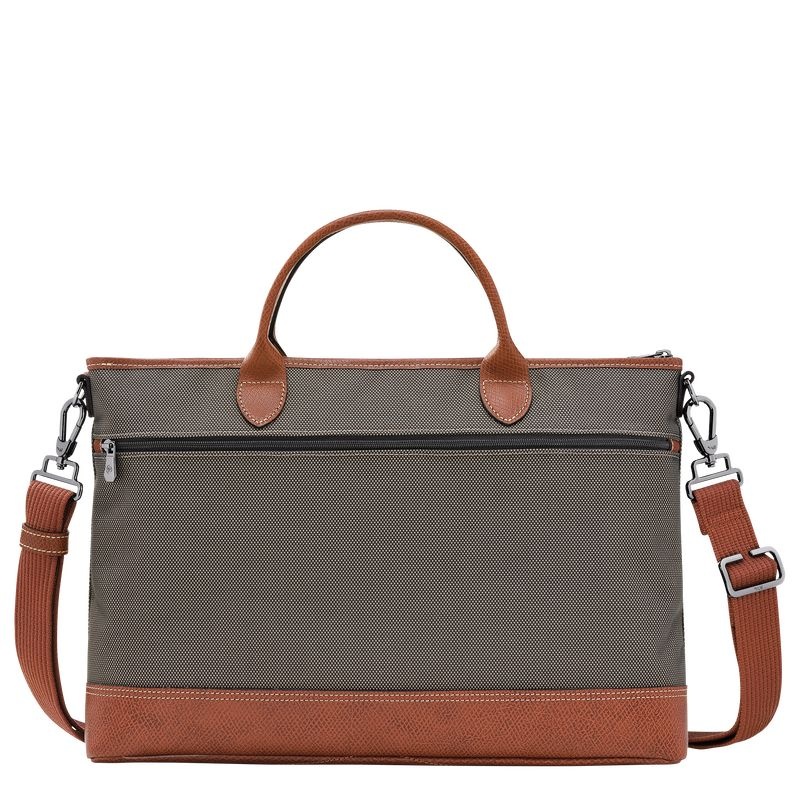 Brown Men's Longchamp Boxford S Briefcase | 5648-TPJAK