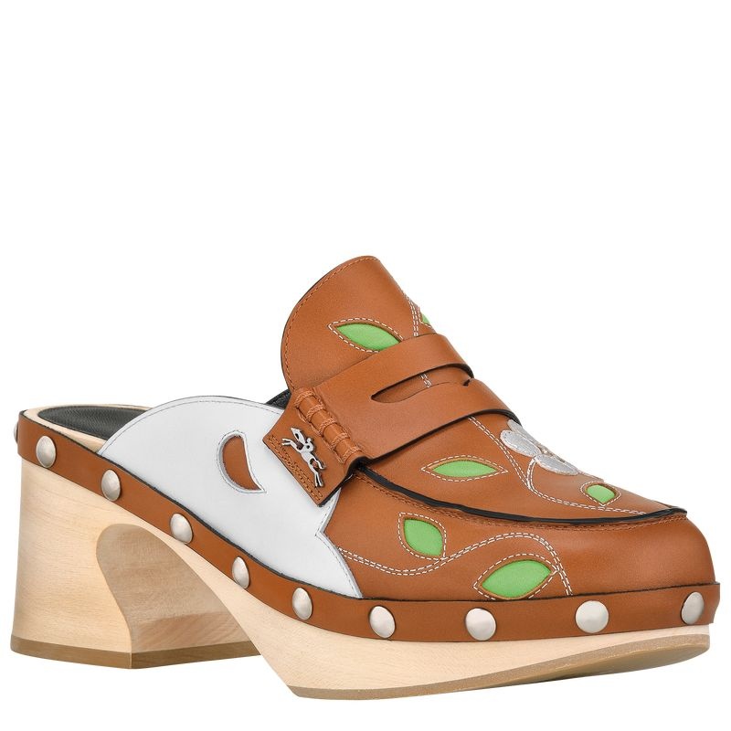 Brown Women's Longchamp La Cigale Clogs | 8750-PVZCL