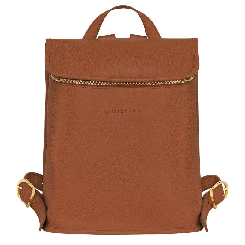 Brown Women\'s Longchamp Le Foulonné Backpacks | 2897-UOACW