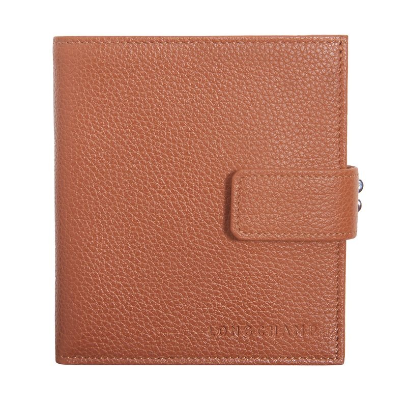 Brown Women\'s Longchamp Le Foulonné Compact Wallet | 6285-CVBDI