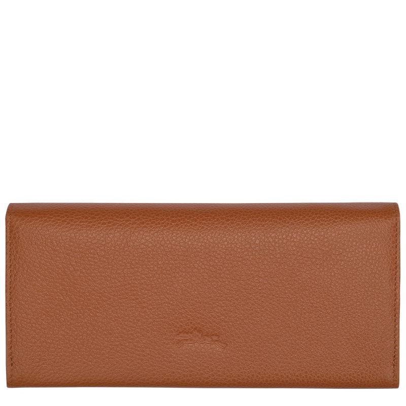 Brown Women's Longchamp Le Foulonné Continental Wallet | 3672-SRVXG