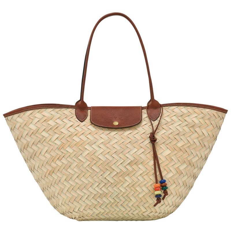 Brown Women\'s Longchamp Le Panier Pliage XL Handbag | 4863-AKCYG