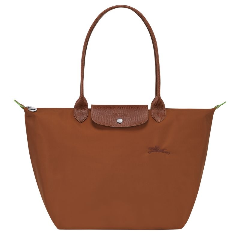 Brown Women\'s Longchamp Le Pliage Green L Tote Bags | 1342-UNOPR