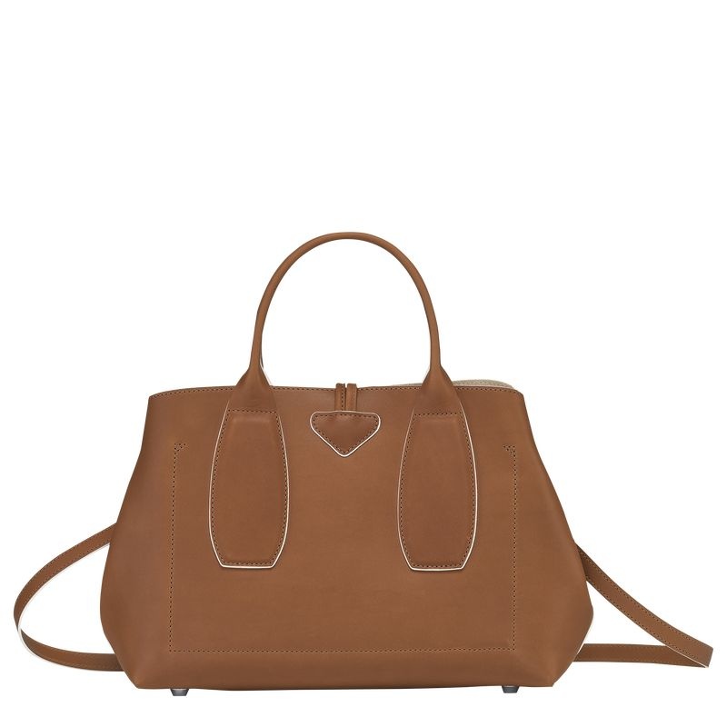 Brown Women's Longchamp Roseau M Handbag | 7834-YHMOF