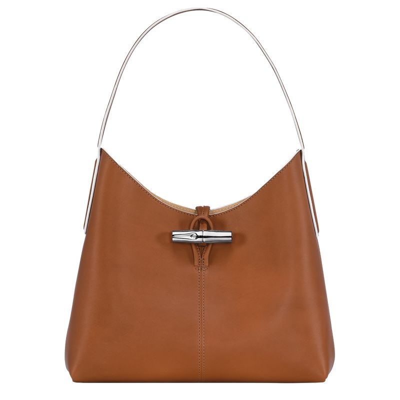 Brown Women\'s Longchamp Roseau M Hobo Bag | 6273-LHASW