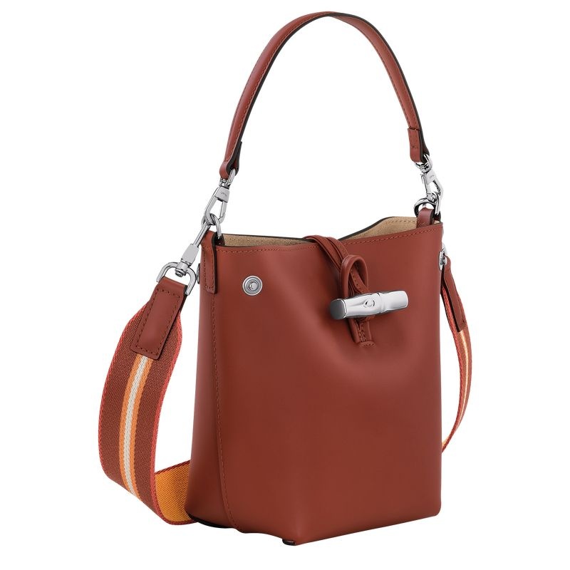 Brown Women's Longchamp Roseau XS Bucket Bags | 9081-STQAG