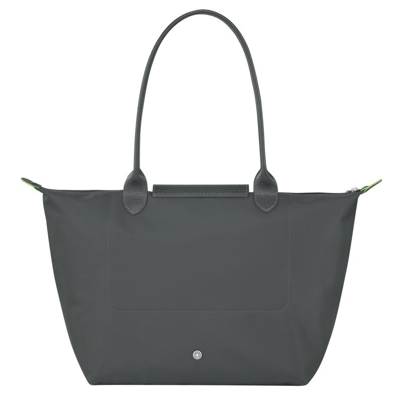 Deep Grey Women's Longchamp Le Pliage Green L Tote Bags | 0915-BJURW