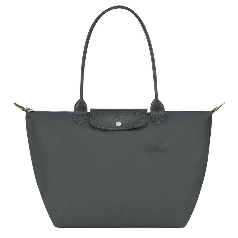 Deep Grey Women\'s Longchamp Le Pliage Green L Tote Bags | 0915-BJURW