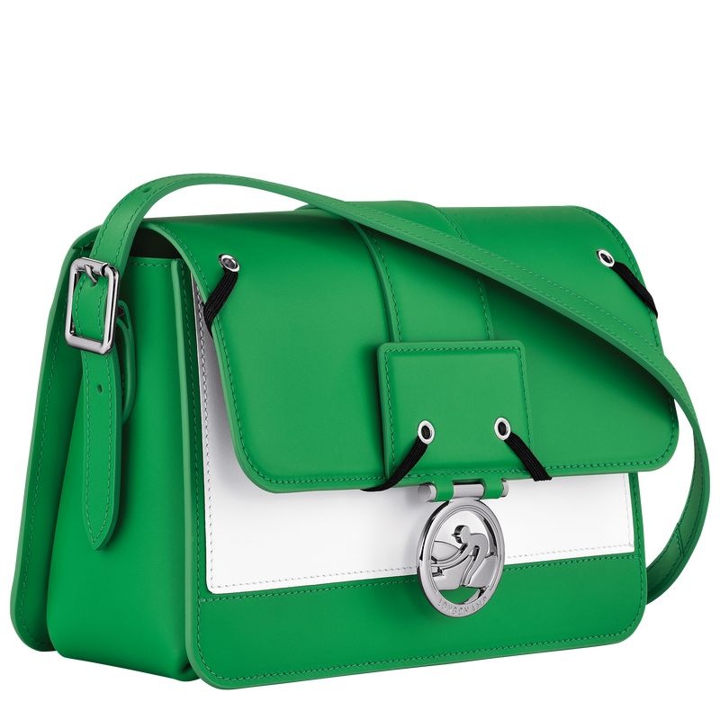 Green Women's Longchamp Box-Trot M Crossbody Bags | 8527-UBLHN