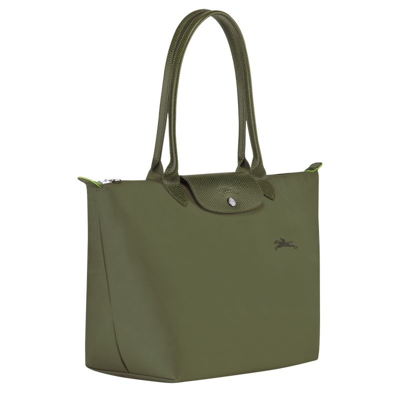 Green Women's Longchamp Le Pliage Green L Tote Bags | 7438-FVEKN