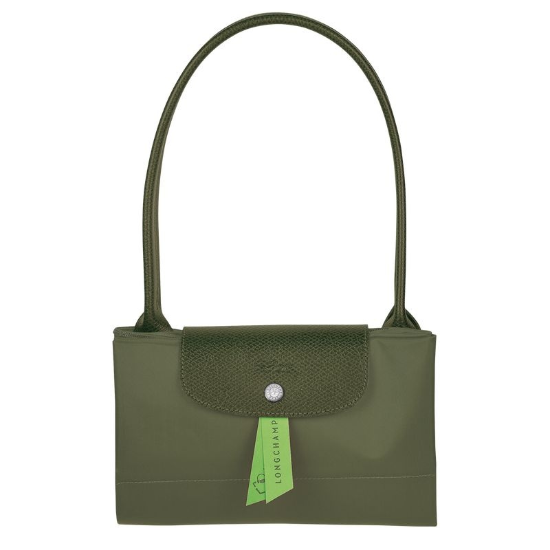 Green Women's Longchamp Le Pliage Green L Tote Bags | 7438-FVEKN