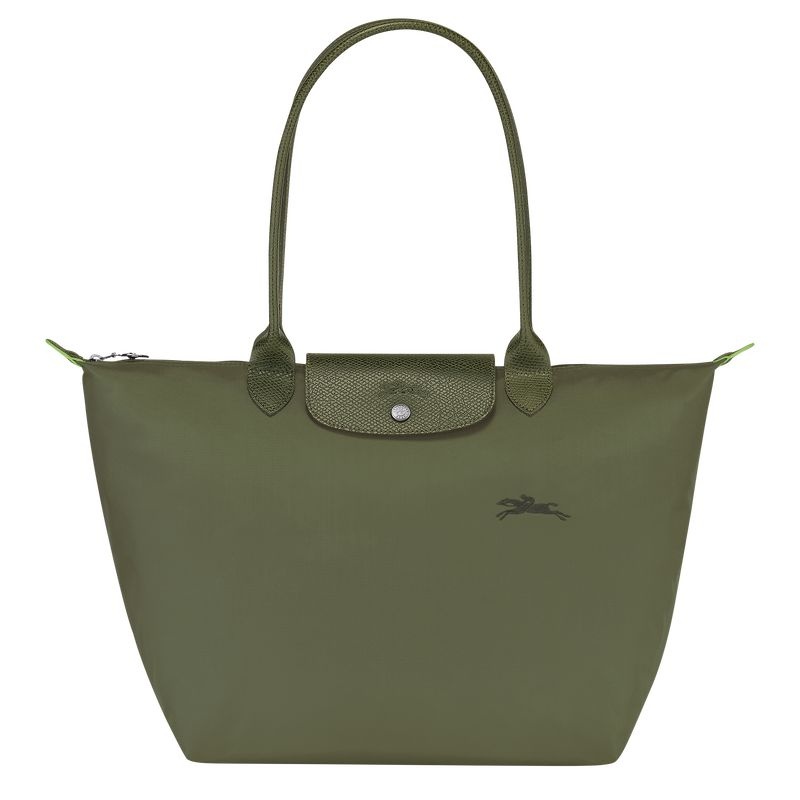 Green Women\'s Longchamp Le Pliage Green L Tote Bags | 7438-FVEKN