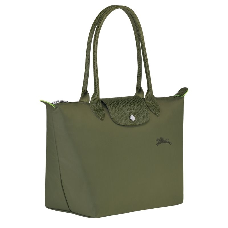 Green Women's Longchamp Le Pliage Green M Tote Bags | 7316-VZGXH