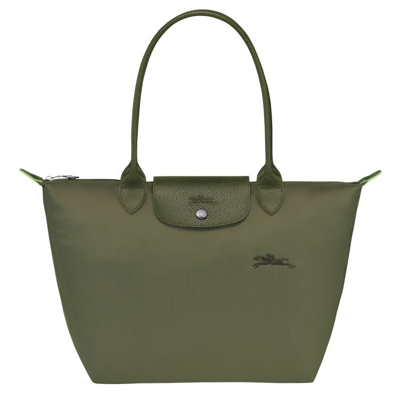 Green Women\'s Longchamp Le Pliage Green M Tote Bags | 7316-VZGXH