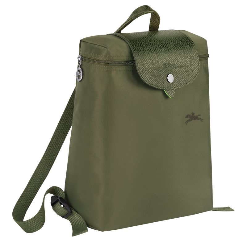 Green Women's Longchamp Le Pliage Green M Backpacks | 1037-QZOWF