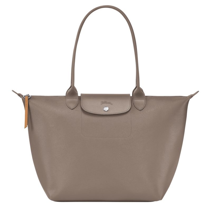 Grey Brown Women\'s Longchamp Le Pliage City L Tote Bags | 5269-XPVAD