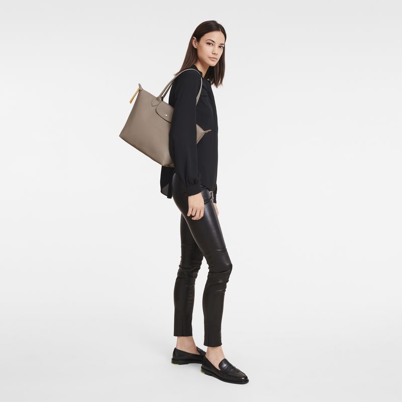 Grey Brown Women's Longchamp Le Pliage City M Tote Bags | 7863-FUCSR