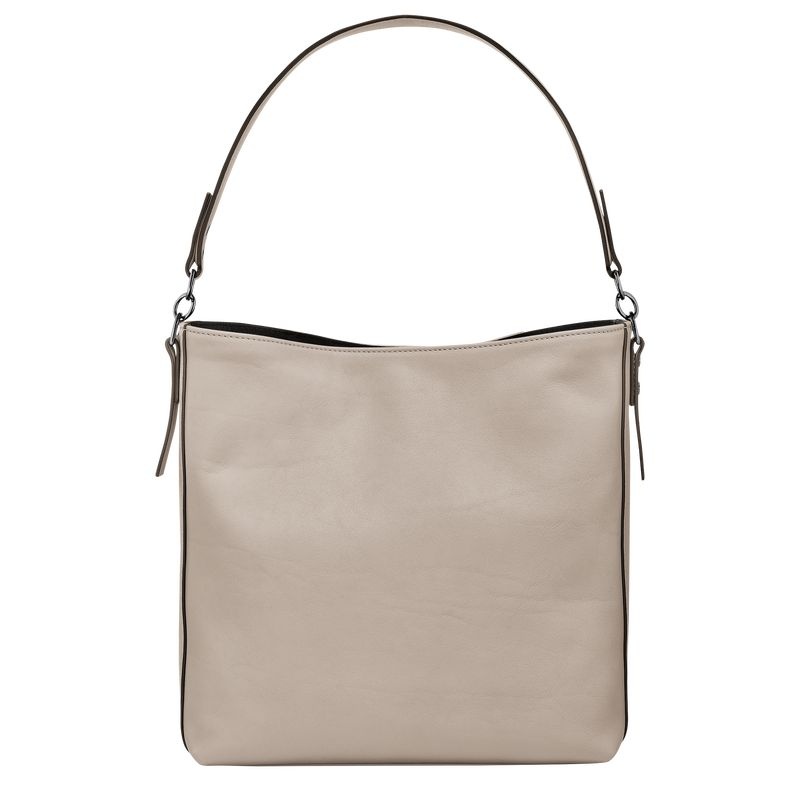 Grey Women's Longchamp 3D M Hobo Bag | 6385-NBOWV