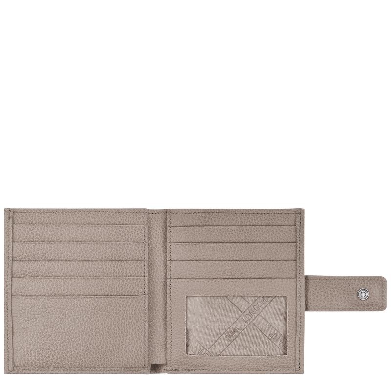 Grey Women's Longchamp Le Foulonné Compact Wallet | 7362-RPQNV