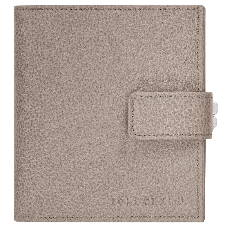 Grey Women\'s Longchamp Le Foulonné Compact Wallet | 7362-RPQNV