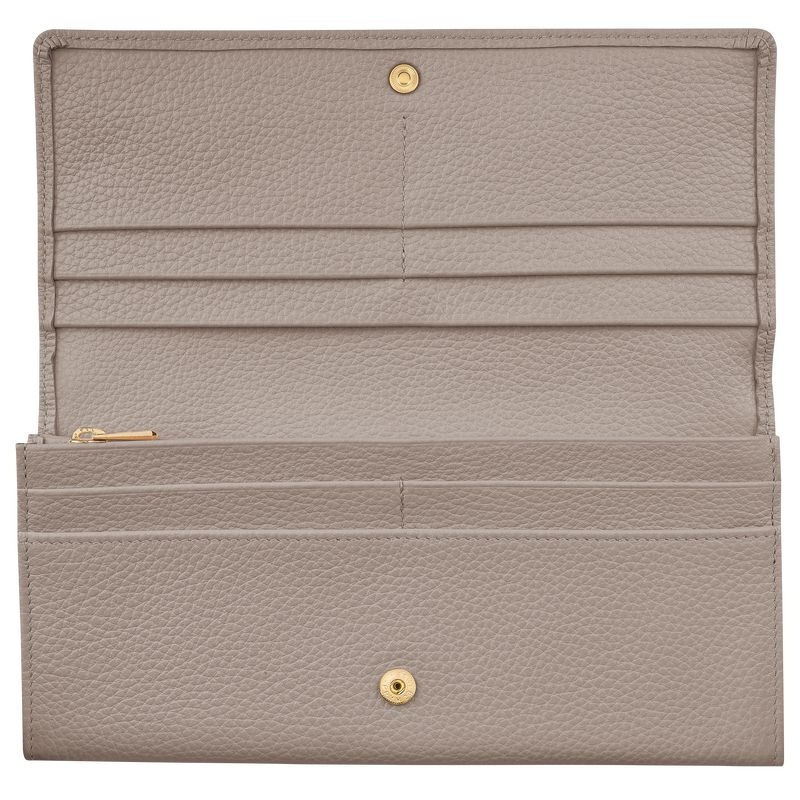 Grey Women's Longchamp Le Foulonné Continental Wallet | 4821-BONJX