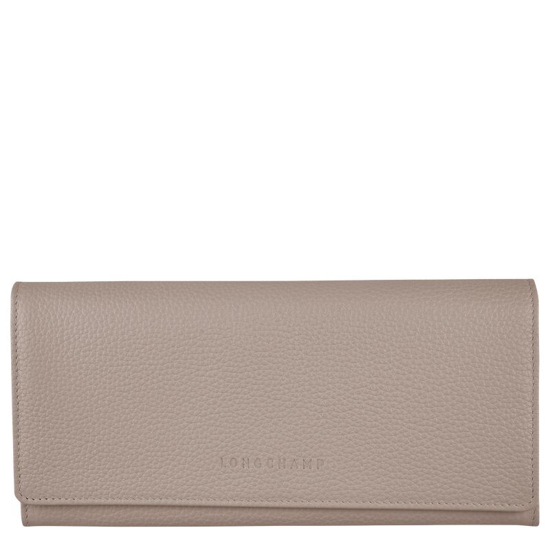 Grey Women\'s Longchamp Le Foulonné Continental Wallet | 4821-BONJX