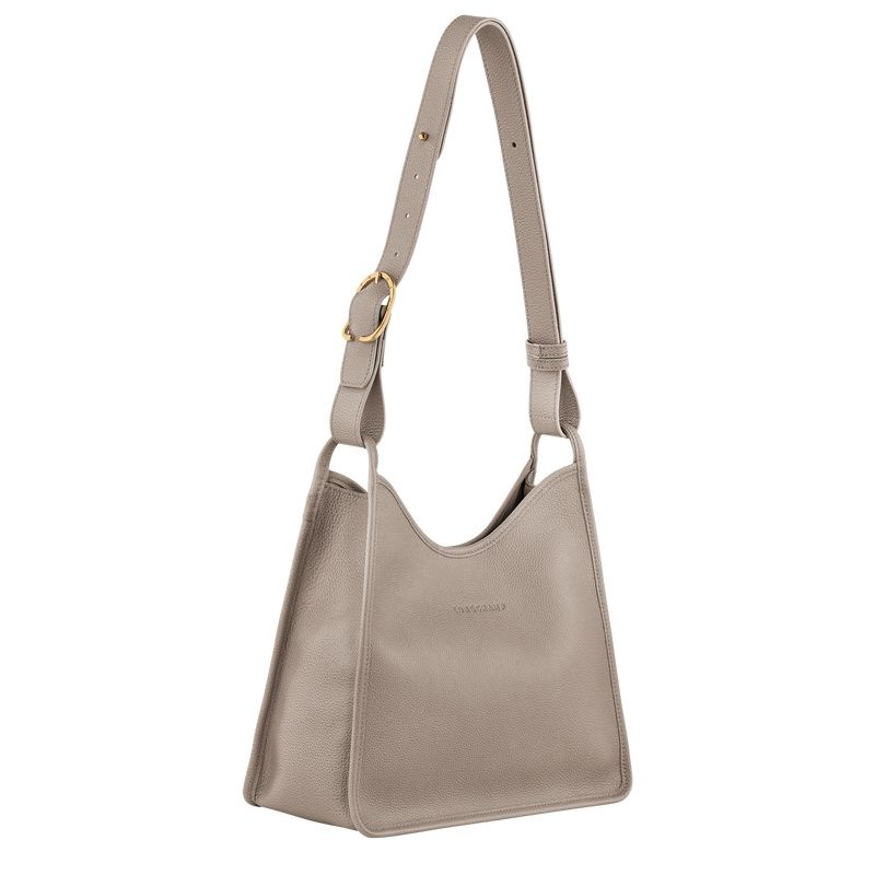 Grey Women's Longchamp Le Foulonné M Hobo Bag | 2036-CWFNA