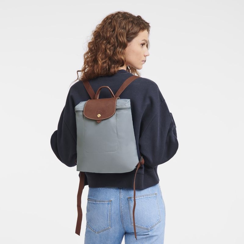 Grey Women's Longchamp Le Pliage Original M Backpacks | 9516-GVNMB