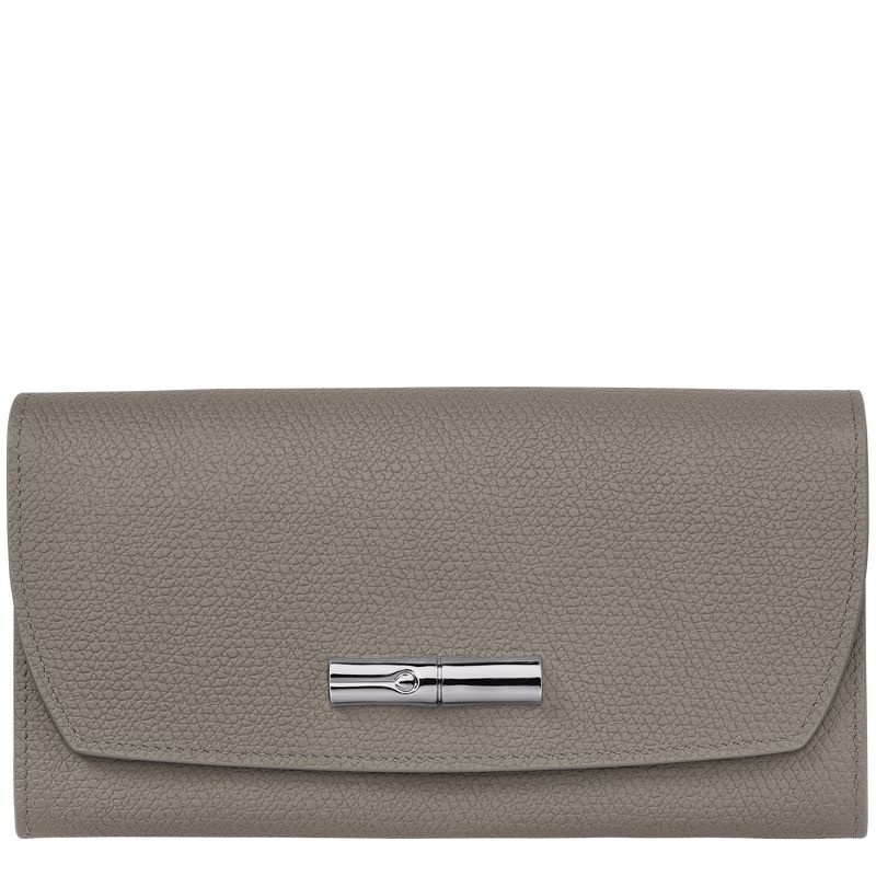 Grey Women\'s Longchamp Roseau Continental Wallet | 8156-MEPBU