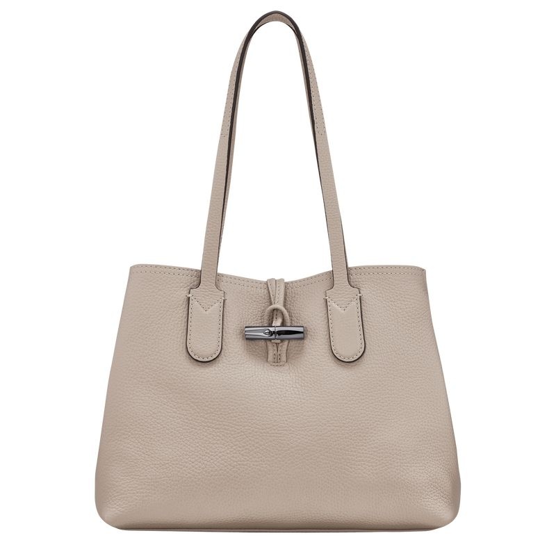 Grey Women\'s Longchamp Roseau Essential M Tote Bags | 1950-KJYRN