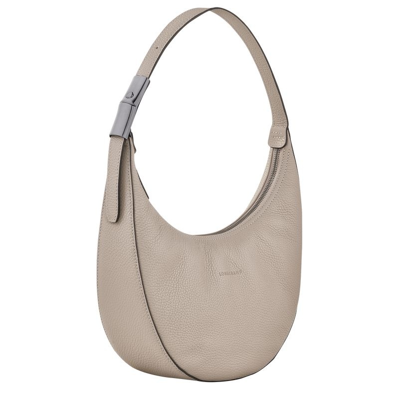 Grey Women's Longchamp Roseau Essential M Hobo Bag | 0274-JVRQU