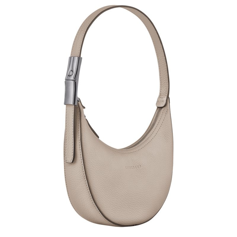 Grey Women's Longchamp Roseau Essential S Hobo Bag | 0614-ABKFX