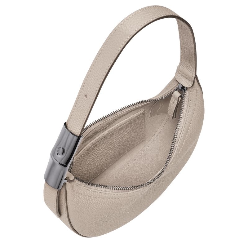 Grey Women's Longchamp Roseau Essential S Hobo Bag | 0614-ABKFX