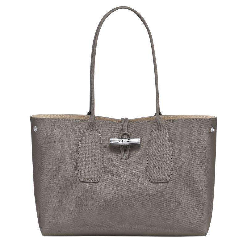 Grey Women's Longchamp Roseau L Tote Bags | 9726-VQULC