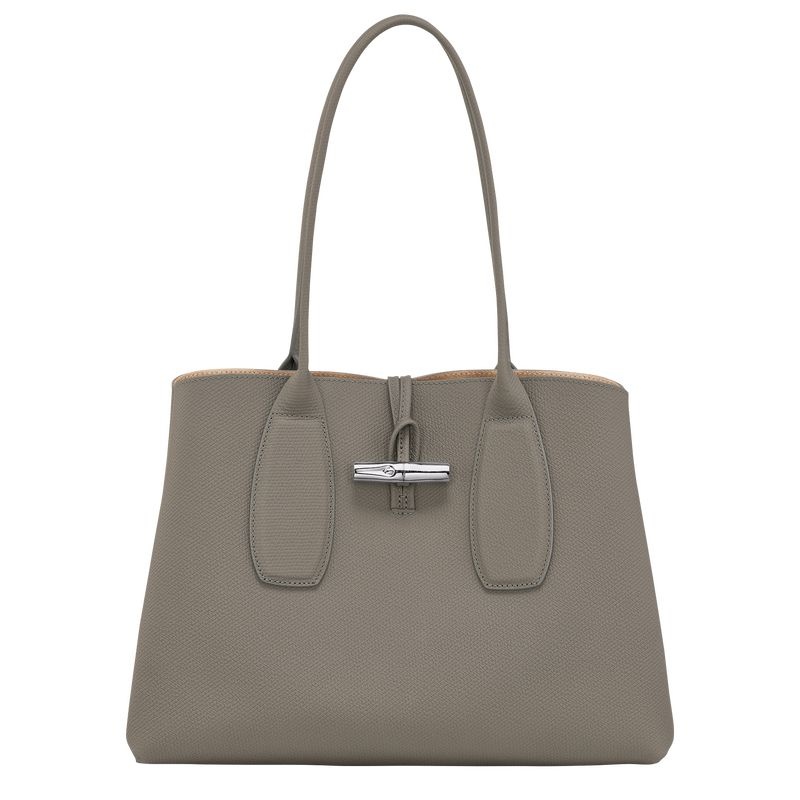 Grey Women\'s Longchamp Roseau L Tote Bags | 9726-VQULC